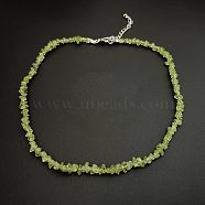 Natural Peridot Chip Beaded Necklaces for Women(IW6789-7)