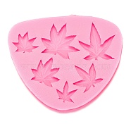 Maple Leaf Fondant Molds, Food Grade Silicone Molds, For DIY Cake Decoration, Chocolate, Candy, UV Resin & Epoxy Resin Craft Making, Hot Pink, 100x120x10mm, Inner Diameter: 22~36x21~42mm(DIY-I060-12)