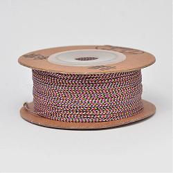 Eco-Friendly Dyed Round Polyester Cords, Purple, 0.4mm, about 120yards/roll(OCOR-L034-01A)