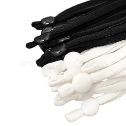 Gorgecraft Silicone Adjustment Lanyard Buckle, Anti Slip Cord Buckles, Rope Adjuster, White & Black, 10mm, Hole: 2mm and 4mm, 100pcs/set(AJEW-GF0001-06)