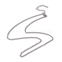 201 Stainless Steel Curb Chain Necklace for Men Women, Stainless Steel Color, 17.72 inch(45cm)(NJEW-P268-A27-1X5)