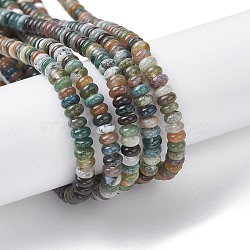 Natural Indian Agate Beads Strands, Rondelle, 4.5x2.5mm, Hole: 0.8mm, about 158pcs/strand, 15.55 inch(39.5cm)(G-H292-A13-02)