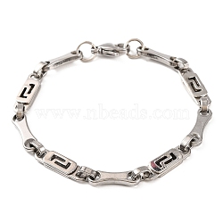 Tarnish Resistant 201 Stainless Steel Link Chain Bracelets, with 304 Stainless Steel Clasps, Stainless Steel Color, 8-1/2 inch(21.5cm)(BJEW-B078-103P)