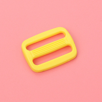 Plastic Slide Buckle Adjuster, Multi-Purpose Webbing Strap Loops, for Luggage Belt Craft DIY Accessories, Yellow, 26x22x3.5mm