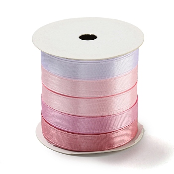 10M 5 Colors Polyester Ribbon, for Gift Wrapping, Pink, 3/8 inch(10mm), 2m/color