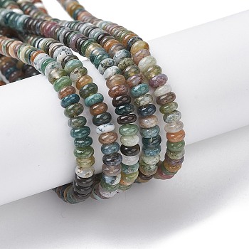 Natural Indian Agate Beads Strands, Rondelle, 4.5x2.5mm, Hole: 0.8mm, about 158pcs/strand, 15.55 inch(39.5cm)
