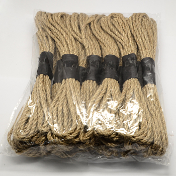 Jute Cord, Jute String, Jute Twine, 2 Ply, for Jewelry Making, Camel, 5mm, about 5.46 yards(5m)/roll, 12bundles/bag
