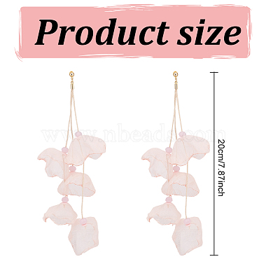 ANATTASOUL 3 Pairs 3 Colors Cloth Flower Cluster Dangle Stud Earrings(EJEW-AN0002-04)-2