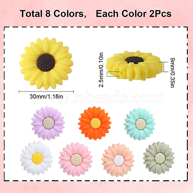 16Pcs 8 Colors Food Grade Eco-Friendly Silicone Beads(SIL-SC0001-60)-2