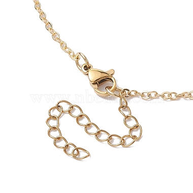 Double Interlocking Heart Glass Pendant Necklaces(NJEW-TA00132)-5