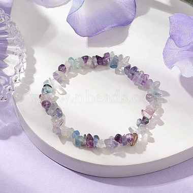 Natural Fluorite Beads Kids Bracelets(BJEW-JB10611-06)-2