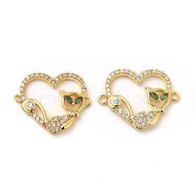 Brass Micro Pave Cubic Zirconia Connector Charms(KK-H441-56G)-2