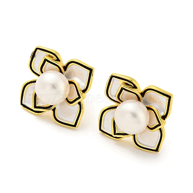 Flower Pearl Stud Earrings