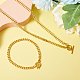 Brass Curb Chain Bracelet & Curb Chain Necklace Sets(SJEW-SZ0001-011B)-4