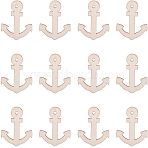 Wood Big Pendants, Anchor, Antique White, 79x63x2.5mm, Hole: 5mm(WOOD-NB0001-10)