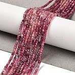 Gradient Color Natural Pink Tourmaline Beads Strands, Faceted Table Cut Cube, 2x2x2mm, Hole: 0.7mm, about 186pcs/strand, 15.55''(39.5cm)(G-K373-A03-01)
