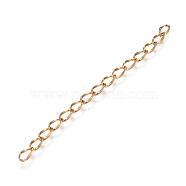 Ion Plating(IP) 304 Stainless Steel Chain Extender, Dapped Curb Chain, Golden, 45~52mm, Link: 4.5x2.5x0.5mm(X-STAS-I147-01G)
