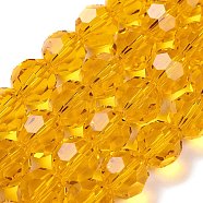 Imitation Austrian Crystal Bead Strands, Grade AAA, Faceted Round, Orange, 12mm, Hole: 0.9~1mm, about 33pcs/strand, 15.7 inch(G-M181-12mm-08A)