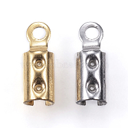 304 Stainless Steel Folding Crimp Ends, Fold Over Crimp Cord Ends, Mixed Color, 8.5x3mm, Hole: 1.2mm, Inner Diameter: 2.5mmmm(STAS-P107-07)