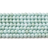 Cubic Zirconia Imitation Pearl Bead Strands, Round, Pale Turquoise, 3mm, Hole: 0.7mm, about 114~117pcs/strand, 14.80''~14.96''(37.6~38cm)(ZIRC-P109-03A-06)