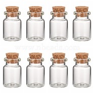 Glass Wishing Bottle Bead Containers, Corked Bottles, Clear, 22x33mm, Bottleneck: 15.5mm in diameter, Capacity: 7ml(0.23 fl. oz)(CON-Q012)