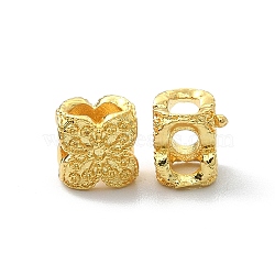 Brass Slide Charms, Flower, Real 18K Gold Plated, 6x6x5mm, Hole: 1.8mm and 2.5x3.5mm(KK-P232-15G)