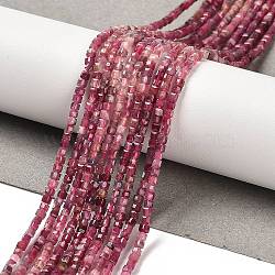 Gradient Color Natural Pink Tourmaline Beads Strands, Faceted Table Cut Cube, 2x2x2mm, Hole: 0.7mm, about 186pcs/strand, 15.55''(39.5cm)(G-K373-A03-01)