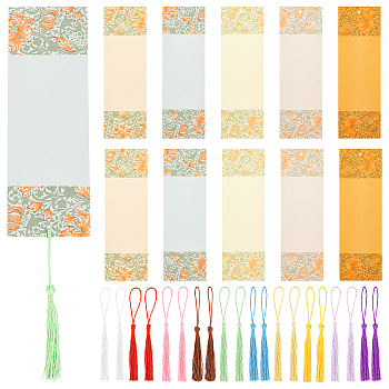 DIY Rectangle Paper Bookmark Making Kits, with Tassel, Colorful, 20Pcs/set