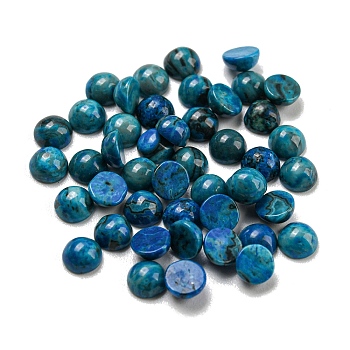 Natural Blue Agate Dyed Cabochons, Half Round, 4x2~2.5mm