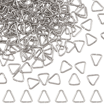 500Pcs 304 Stainless Steel Triangle Rings, Buckle Clasps, Fit for Top Drilled Beads, Webbing, Strapping Bags, Stainless Steel Color, 6.5x5x0.7mm
