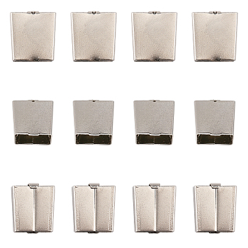 10Pcs Brass Bolo Tie Slide Clasps, for Bolo Tie Making, Platinum, 15.5x14.5x6mm