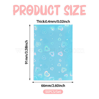 50Pcs PP Heart Pattern Laser Card Film(AJEW-TADJ0001-27D)-3