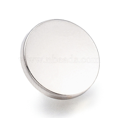 28L(18mm) Platinum Flat Round Alloy 1-Hole Button