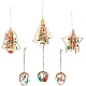 GORGECRAFT 6Pcs 6 Styles Wooden Christmas Ornaments(WOOD-GF0001-51)-1