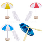 Plastic & Resin Miniature Display Decorations Sets, Micro Landscape Dollhouse Accessories, Pretending Prop Decorations, Mixed Color, 40.5~61.5x17~41.5x10~58.5mm(DJEW-HY0001-06)