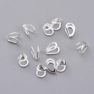 304 Stainless Steel Pendant Bails, Teardrop, Silver, 5.5x4x3mm, Hole: 2.5x3mm(STAS-F263-02S)
