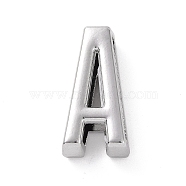 Alloy Letter Slide Charms, Platinum, Letter.A, 20.5~21x6~10.5x6.5mm, Hole: 17.5~18x2.5mm(FIND-A023-17A)