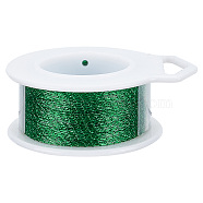 Braided Bare Copper Wire, Flat, Green, 3x1.3mm, about 26.25 Feet(8m)/Roll(OCOR-WH0067-93D)