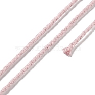 20M Polyester Braided Cord for Jewelry Making, Round, Misty Rose, 2mm, about 21.87 Yards(20m)/Roll(OCOR-G015-04A-15)