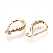Brass Earring Hooks, with Horizontal Loop, Golden, 15x9.5x2.5mm, Hole: 1.6mm, 20 Gauge, Pin: 0.8mm(KK-L177-34G)