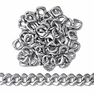 Opaque Spray Painted Acrylic Linking Rings, Quick Link Connectors, for Curb Chains Making, Twist, Silver, 24x24x9mm, Inner Diameter: 15x9mm, Side Length: 20mm, about: 420pcs/500g(OACR-S021-20A-B02)