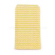 White Kraft Paper Bags, No Handles, Storage Bags, Wave Pattern, Wedding Party Birthday Gift Bag, Yellow, 15x8.3x0.02cm(CARB-I001-03I)