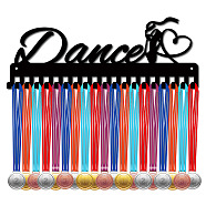 Iron Medal Holder Frame, Medals Display Hanger Rack, 20 Hooks, with Screws, Dance Theme, Shoes Pattern, 148x400mm, Hole: 5mm(ODIS-WH0028-056)
