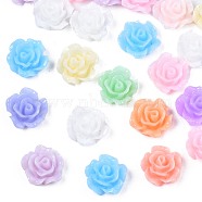 Opaque Resin Cabochons, Flower, Mixed Color, 6.5x6.5x3mm(CRES-S307-020-A01)