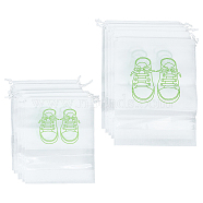 WADORN 10Pcs 2 Sizes Non-Woven Fabric Shoes Storage Drawstring  Bags, Rectangle with Shoes Pattern, White, 35.8~43.7x27~32x0.1cm, 5pcs/size(ABAG-WR0001-01A)