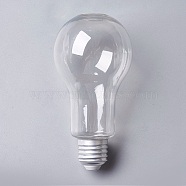 Creative Plastic Light Bulb Shaped Bottle, Home Decoration, Party Decor, Silver, 13.6x6.8cm, Capacity: 200ml(6.76 fl. oz)(AJEW-WH0059-01S)