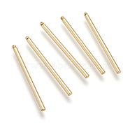 Brass Pendants, Column/Bar, Real 18K Gold Plated, 35x2mm, Hole: 1mm(KK-T014-57G)