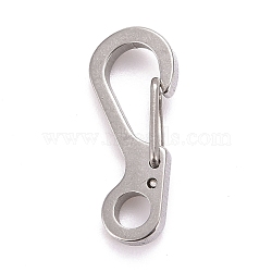 202 Stainless Steel Key Clasps, Stainless Steel Color, 24.5x10x6mm, Hole: 3.5mm(STAS-F268-01P)