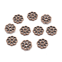 Tibetan Style Alloy Beads, Cadmium Free & Nickel Free & Lead Free, Red Copper, 9x1.5mm, Hole: 2mm(RLF1416Y-NF)