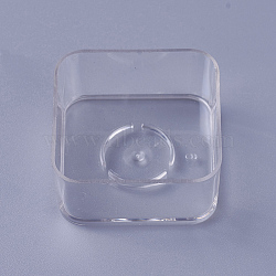 Plastic Candle Cups, Square, Clear, 38x38x18.5mm, Inner Diameter: 37mm(AJEW-WH0096-55)
